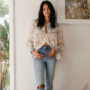 Free People Paloma Printed Blouse | XS